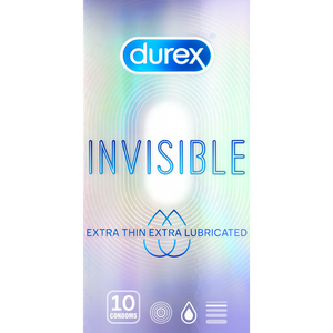 Bao Cao Su Durex Invisible Extra Thin, Extra Lubricated Hộp 10 Cái