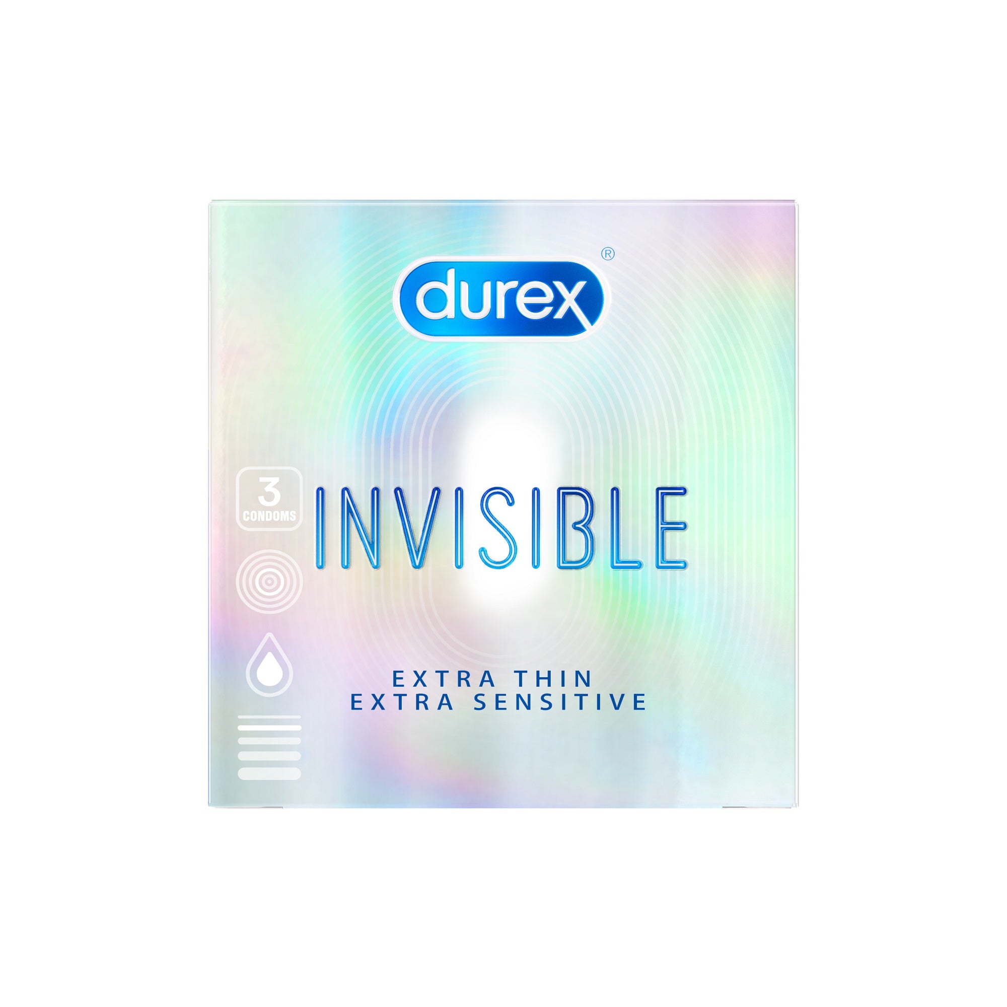 Bao Cao Su Durex Invisible Extra Thin Extra Sensitive Hộp 3 Cái